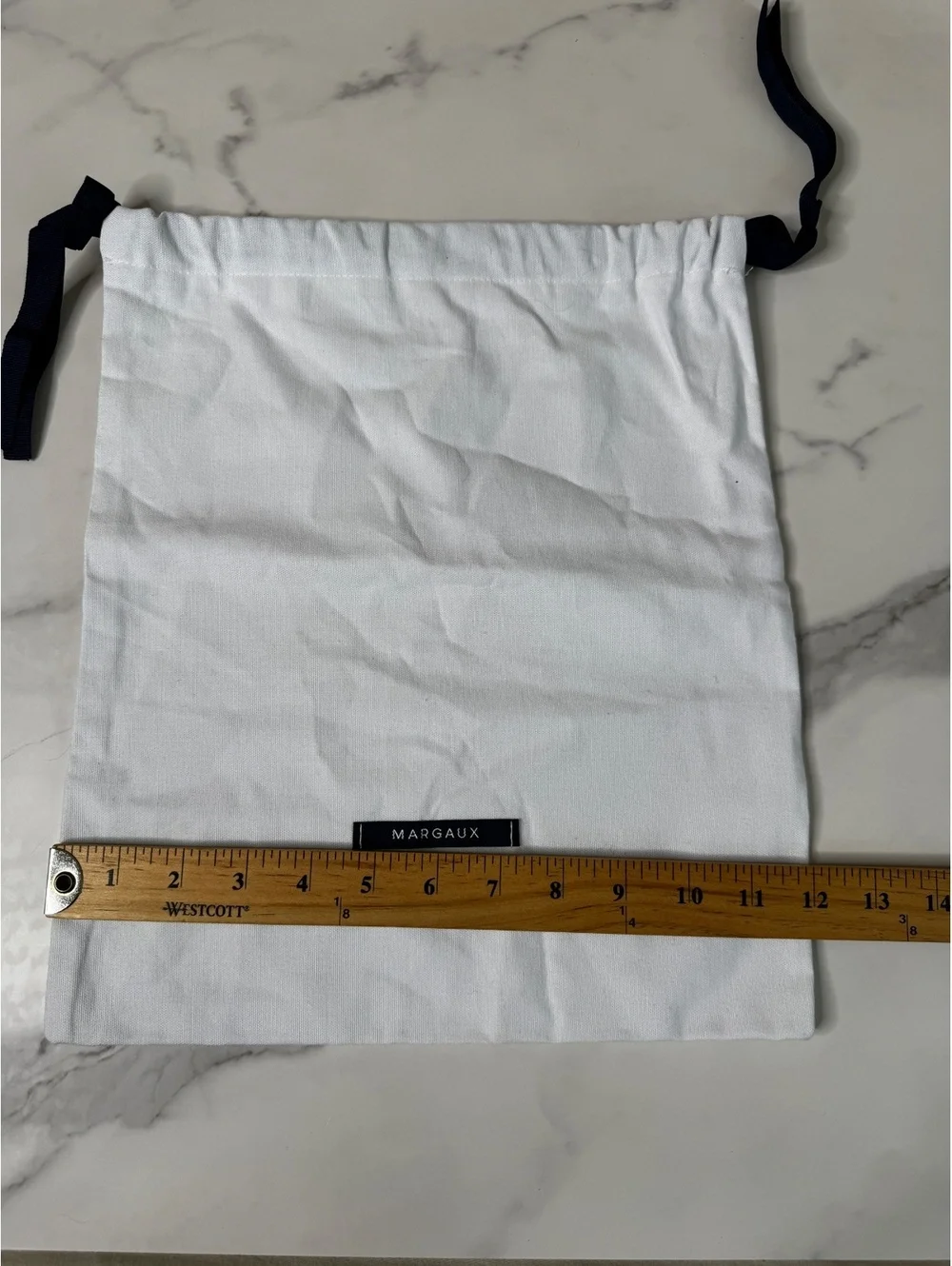 Margaux Dust Bag White Drawstring 12X14